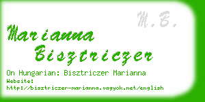 marianna bisztriczer business card